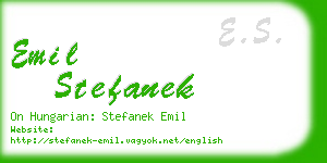 emil stefanek business card